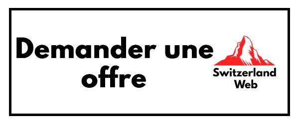 Bouton “Demander une offre” avec le logo Switzerland Web – conception web professionnelle en Suisse